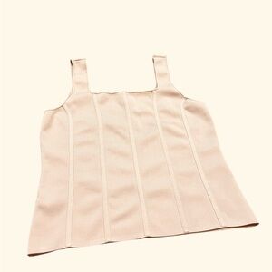 White House Black Market Blush Cream Ribbed Tank Top